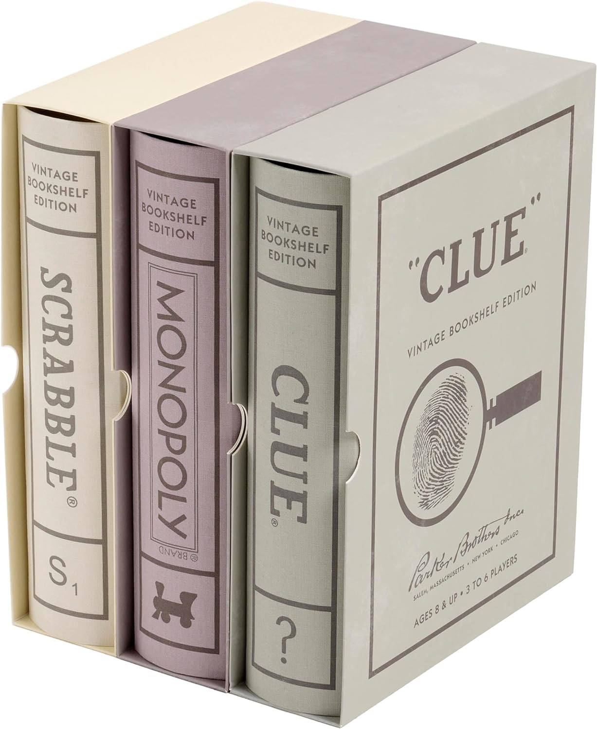 Scrabble, Monopoly ve Clue Vintage Masa Oyunu Kitaplık Koleksiyonu