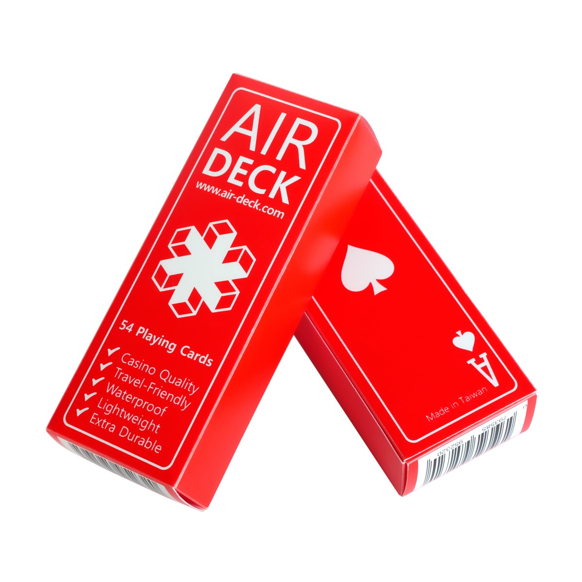 Air Deck Su Geçirmez Seyahat Oyun Kartları/Kırmızı/2li Paket